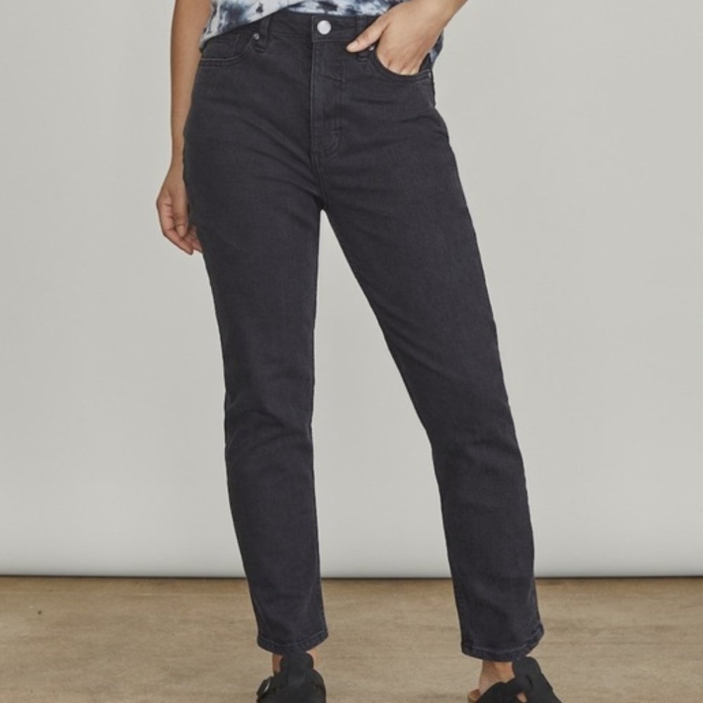 Elizabeth and James "The Vintage Straight" High Rise Black Jeans